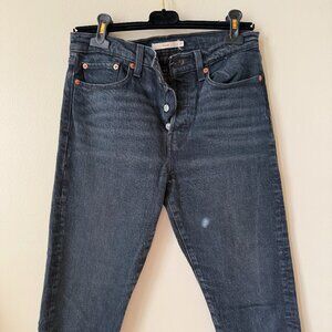 Levi  Black Wedgie Straight Ankle Women's Jeans